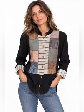 A. Spence Collections Button Down Shirt Lagenlook Spencer Alexis XS